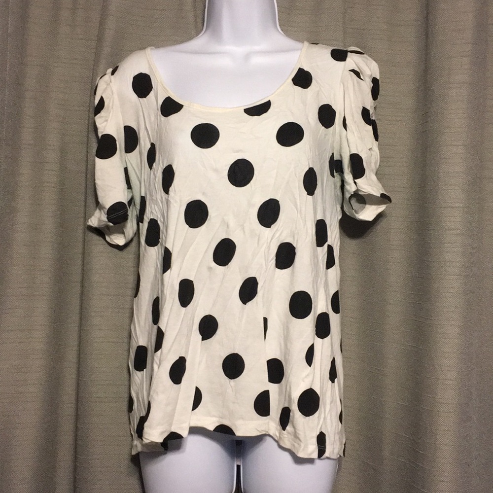 White Polka Dot Top.